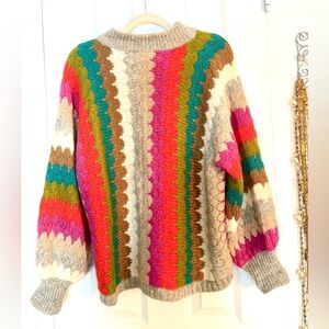 🎀HP 3X 🎀Designer “ ELEVEN SIX “ SWEATER Beautiful Rich Colors Sz L 🎀